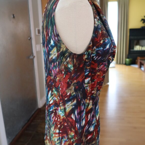 Theory 100% silk "Codey" blouse top cowl neck multicolor print size P $145 - Picture 5 of 12
